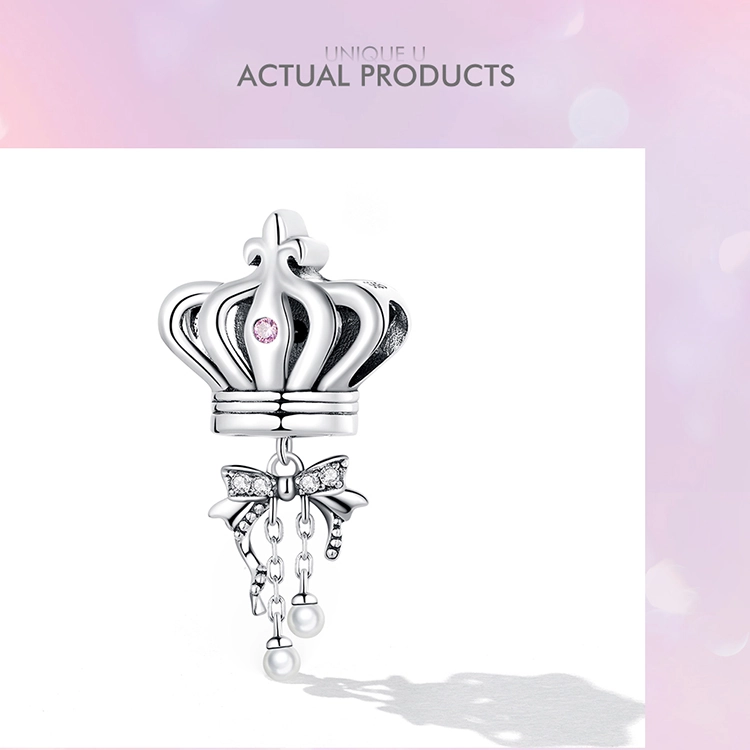 (image pour) Charm en forme de couronne avec nœud style Pandora - SCC2259 - Afficher 9