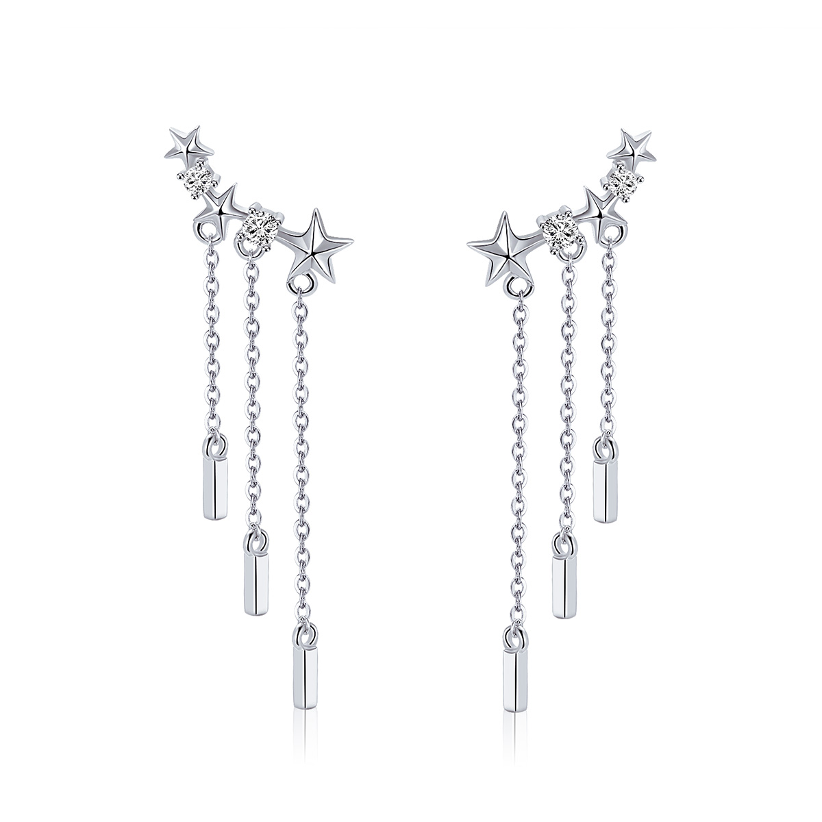 boucles d'oreilles pendantes de style pandora avec amour météore sce399