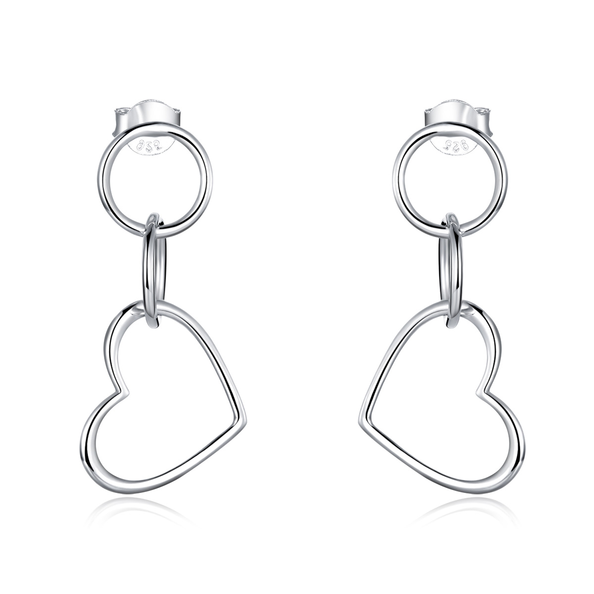 boucles d'oreilles pendantes de style pandora love sce916