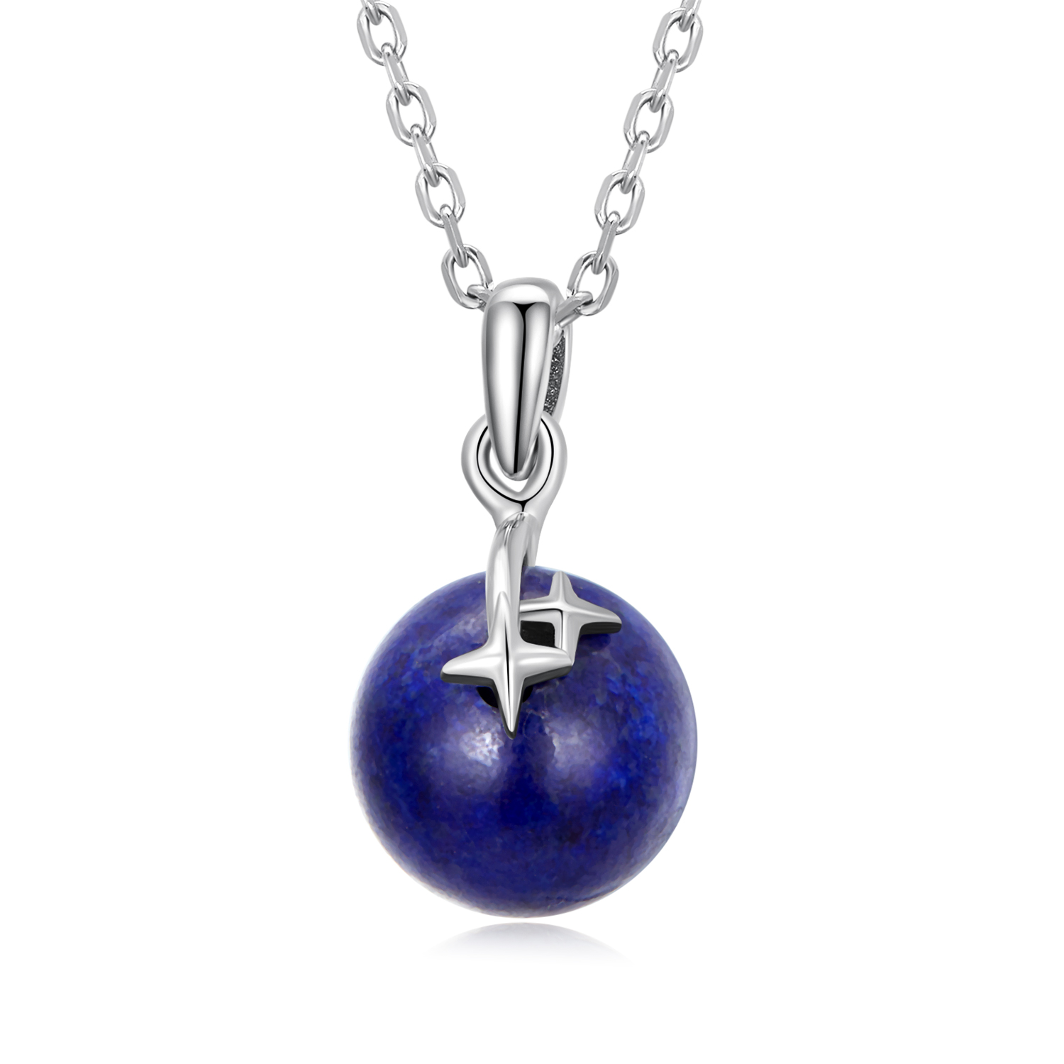 collier météore en lapis lazuli de style pandora scn480