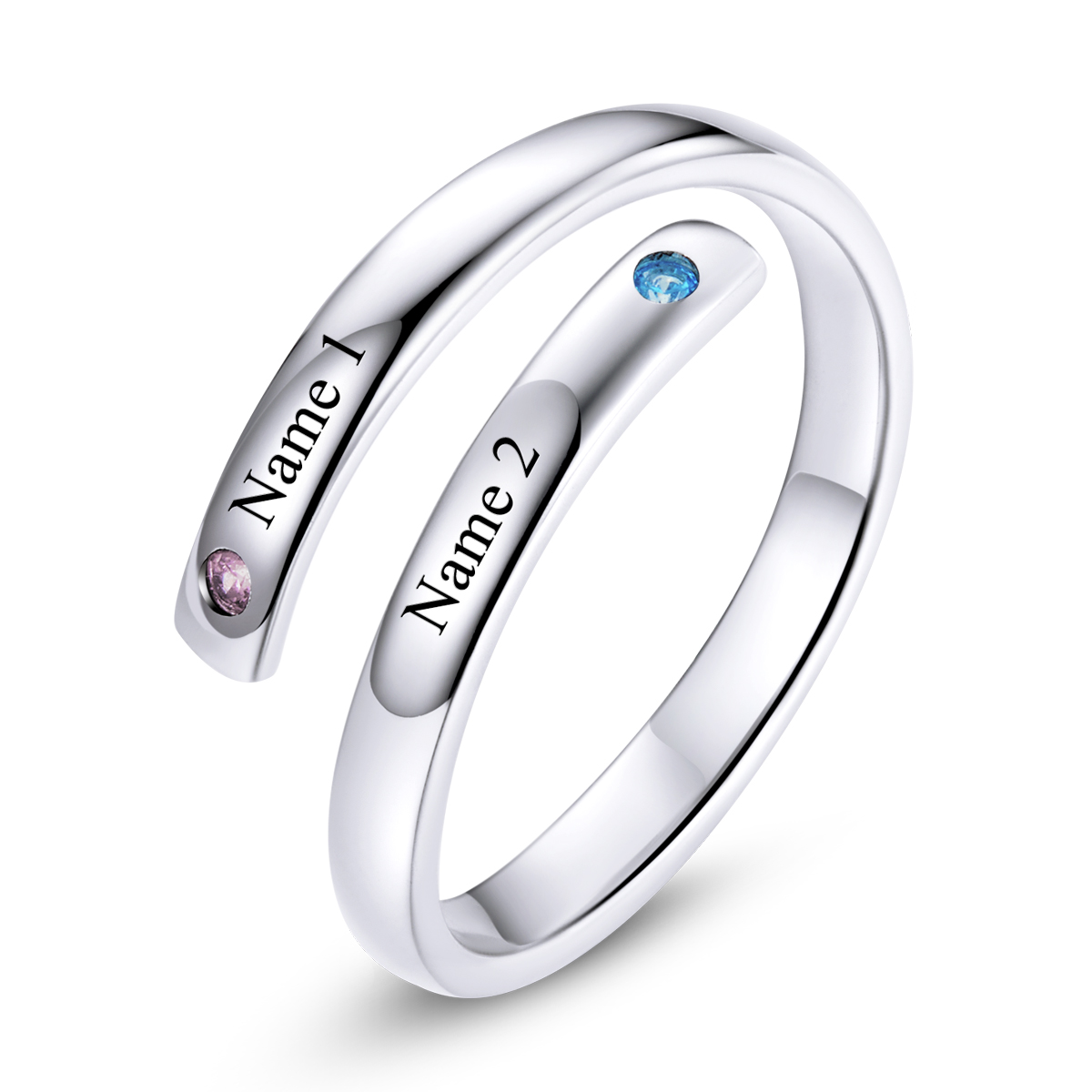 bague double ouverte gravée de style pandora scr747