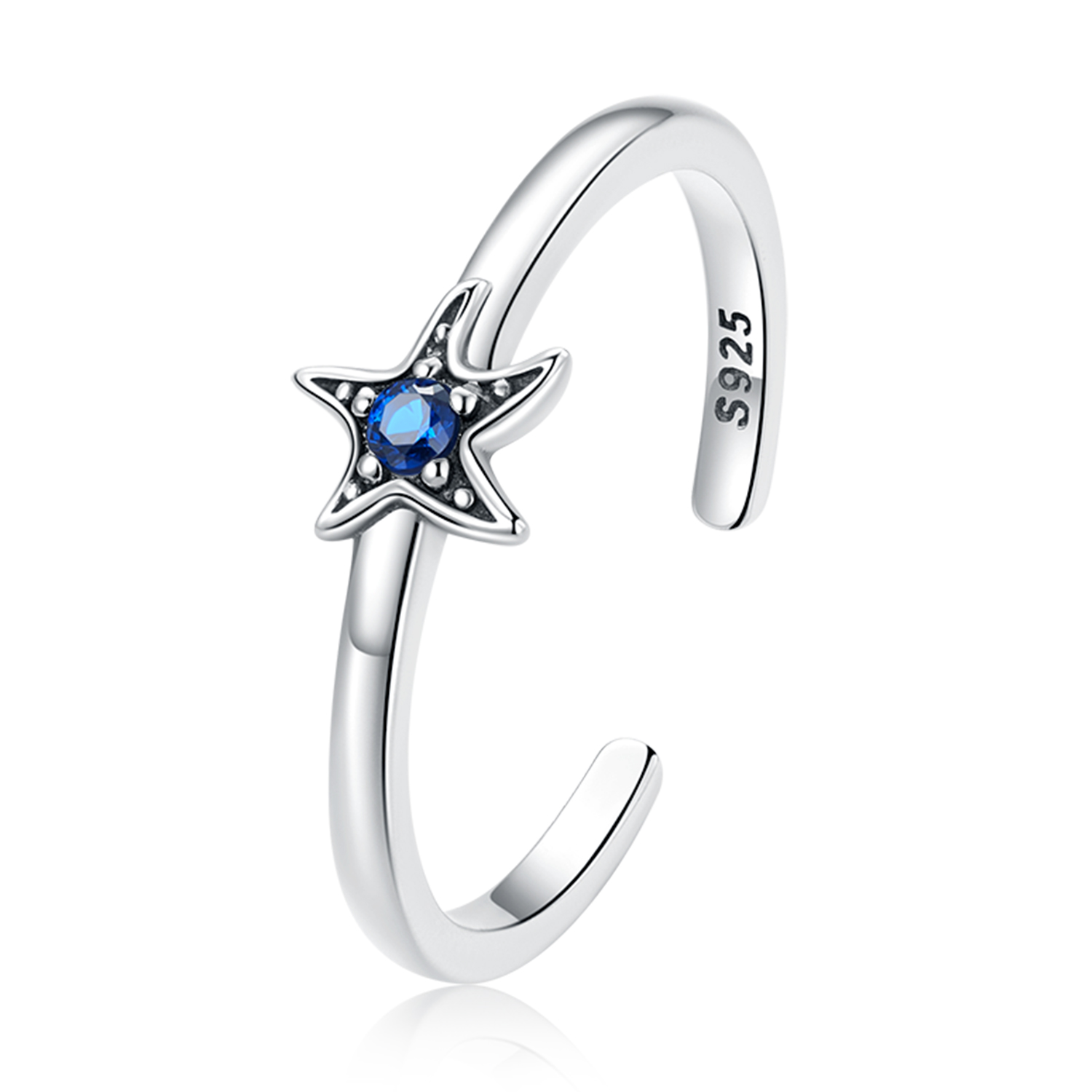 bague ouverte en forme d'étoile de mer délicate de style pandora scr818