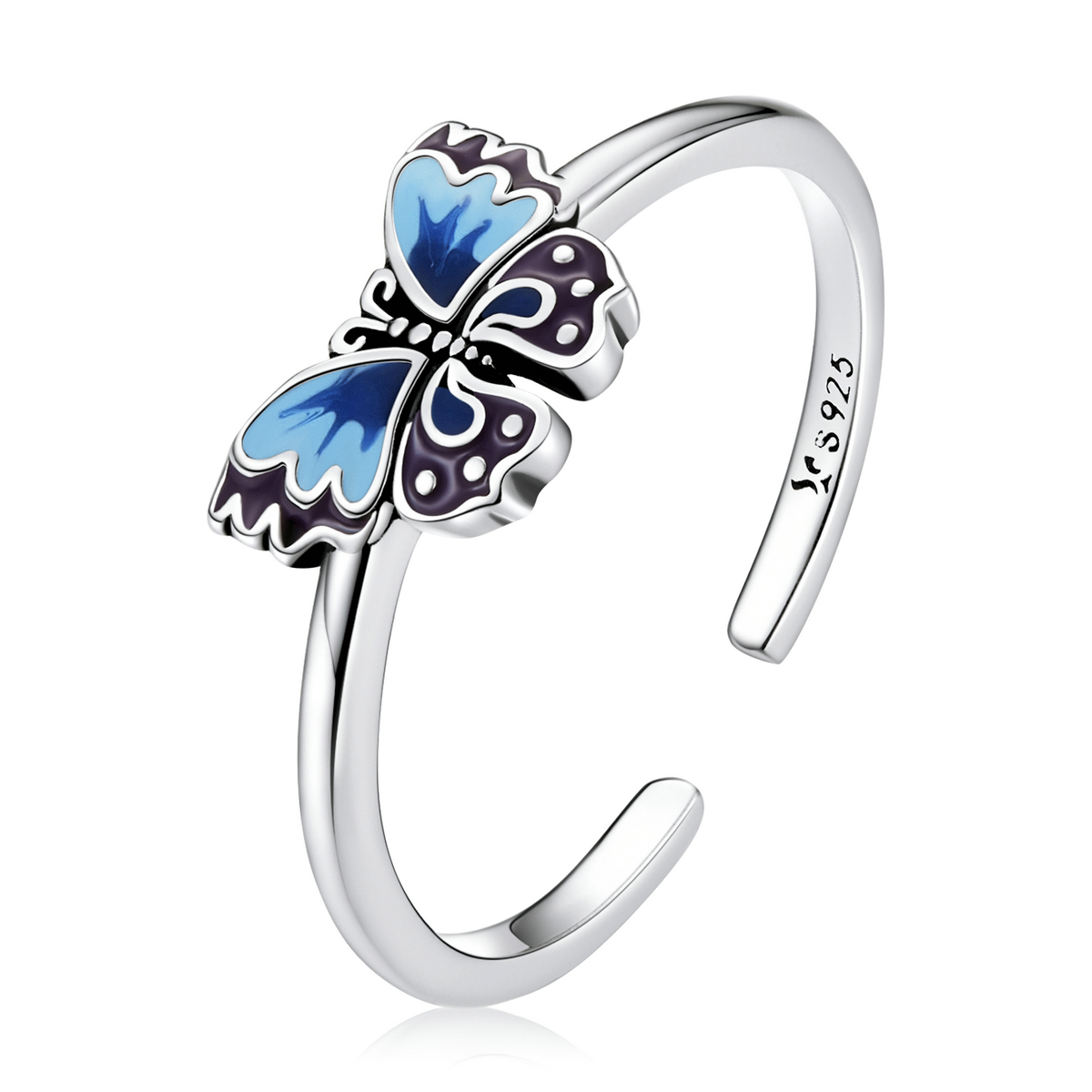 bague ouverte rétro papillon style pandora scr802