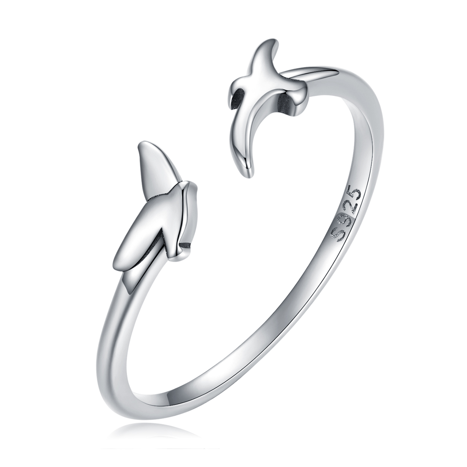bague ouverte style pandora avec oiseau scr869