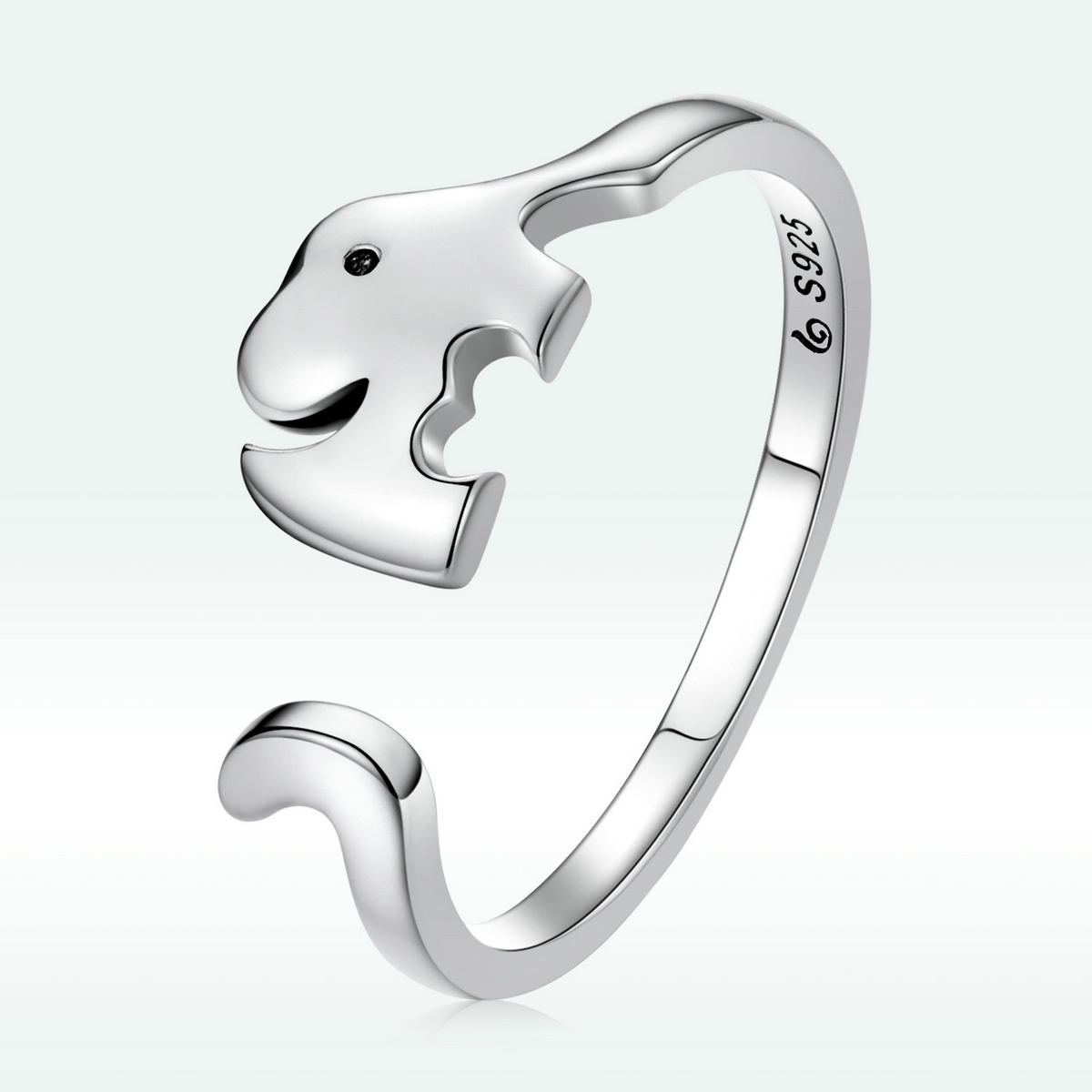 bague ouverte style pandora avec éléphant bsr227
