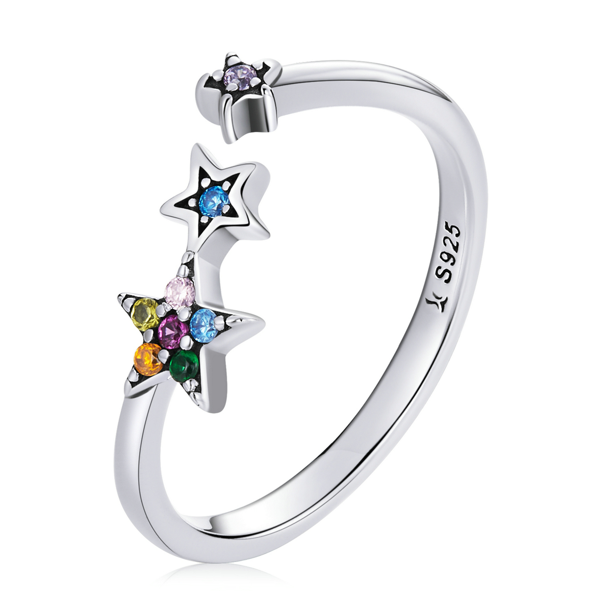 bague ouverte style pandora avec étoile scr769
