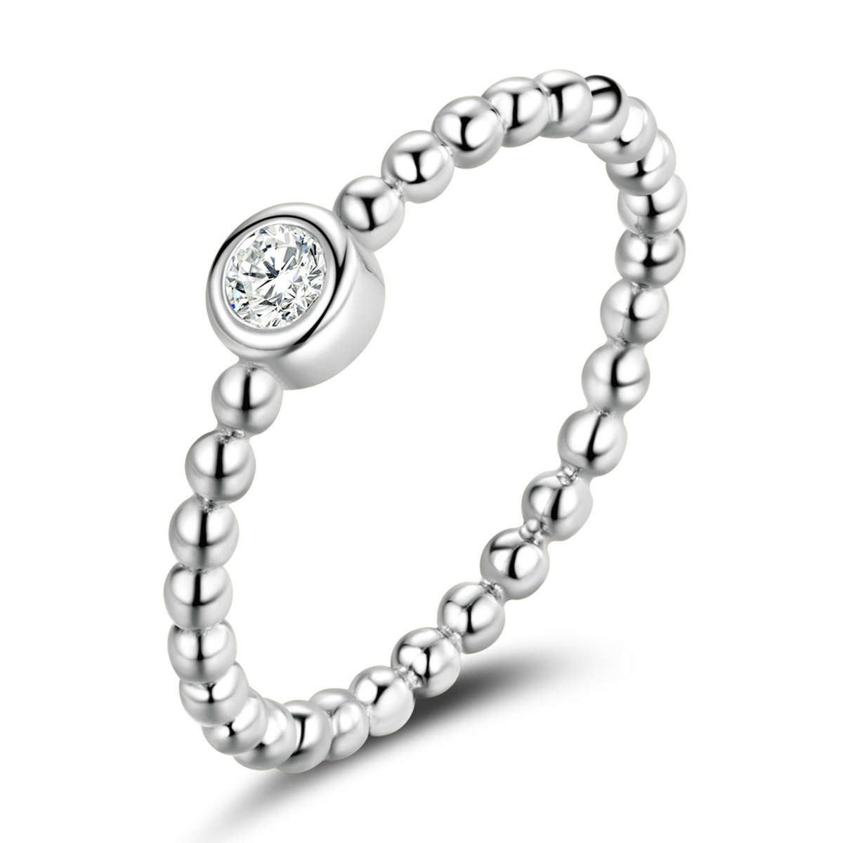 style pandora simple bague en zirconium rond bsr208 a