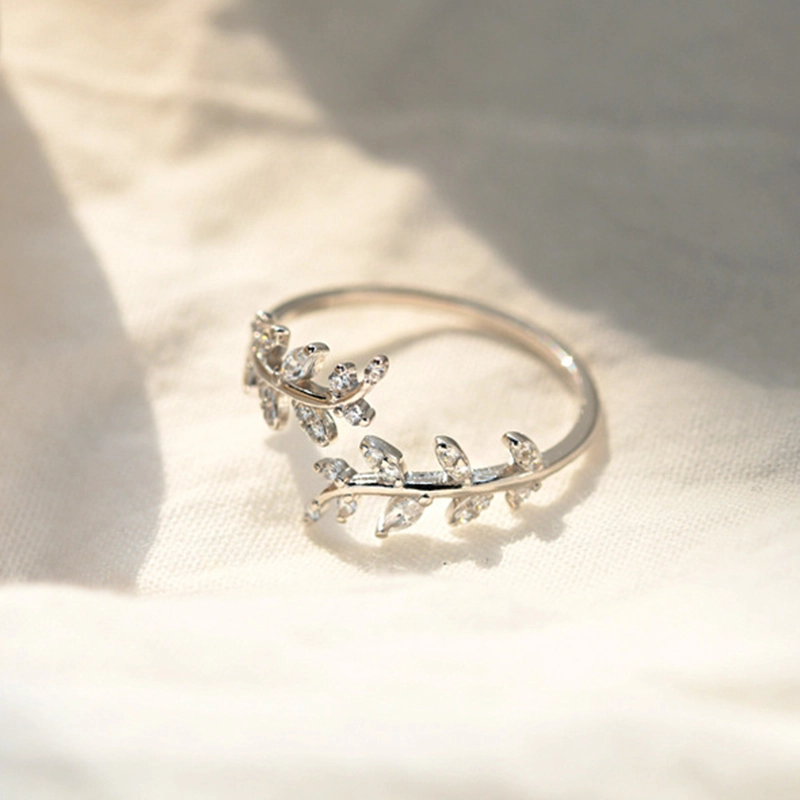 (image pour) Bague ouverte délicate à feuilles stylisées Pandora Style - BSR241-A - Afficher 3
