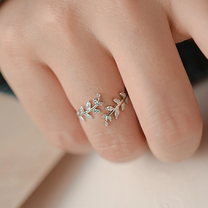 (image pour) Bague ouverte délicate à feuilles stylisées Pandora Style - BSR241-A - Afficher 4