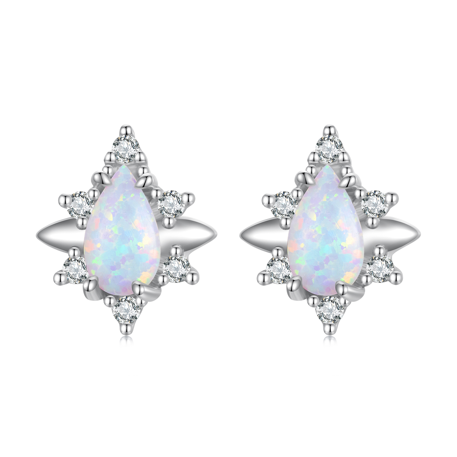 boucles d'oreilles pendantes en opale de style pandora bse685