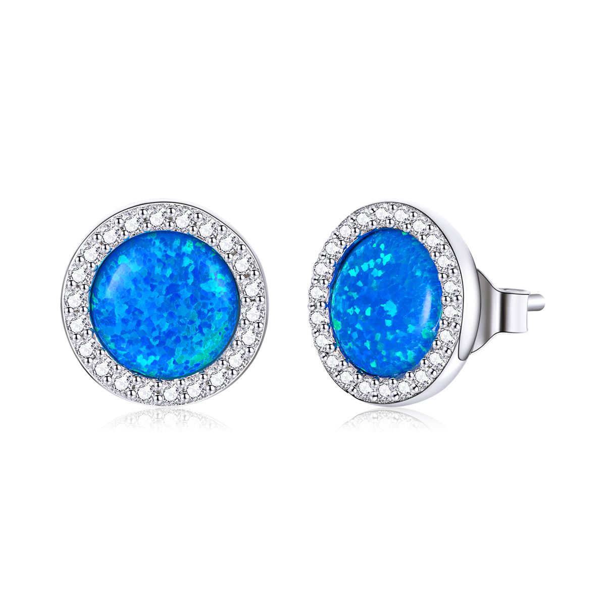 boucles d'oreilles simples en opale de style pandora bse467