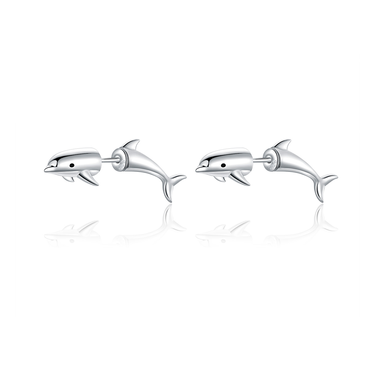 boucles d'oreilles à clou de style pandora avec motif dauphin bse184