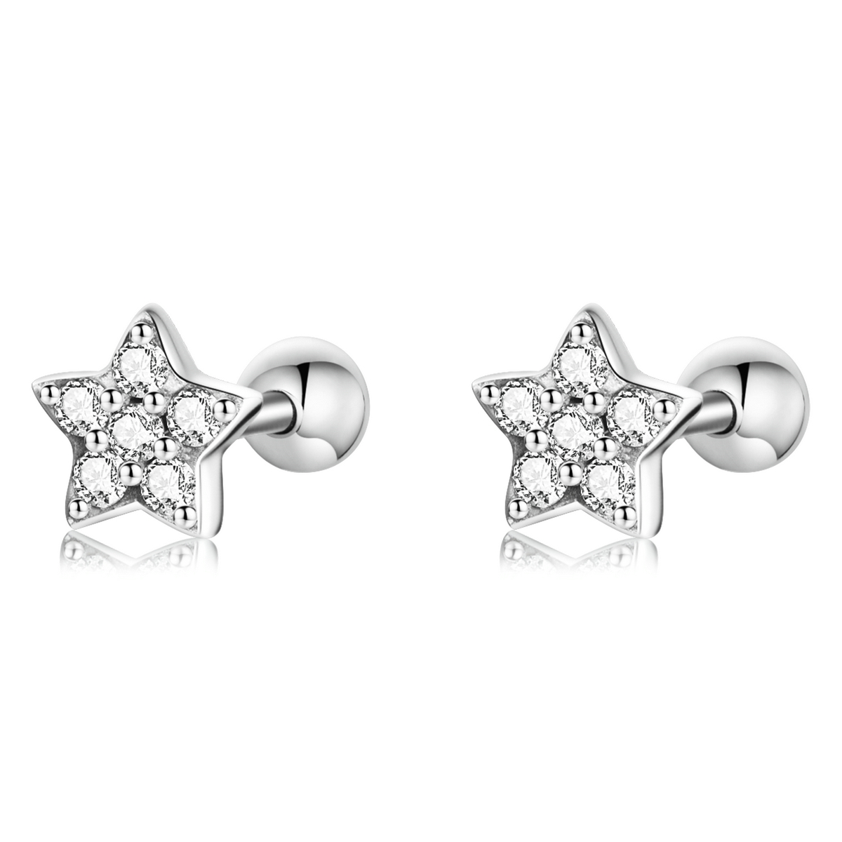 boucles d'oreilles à clou pandora style shining star sce1297