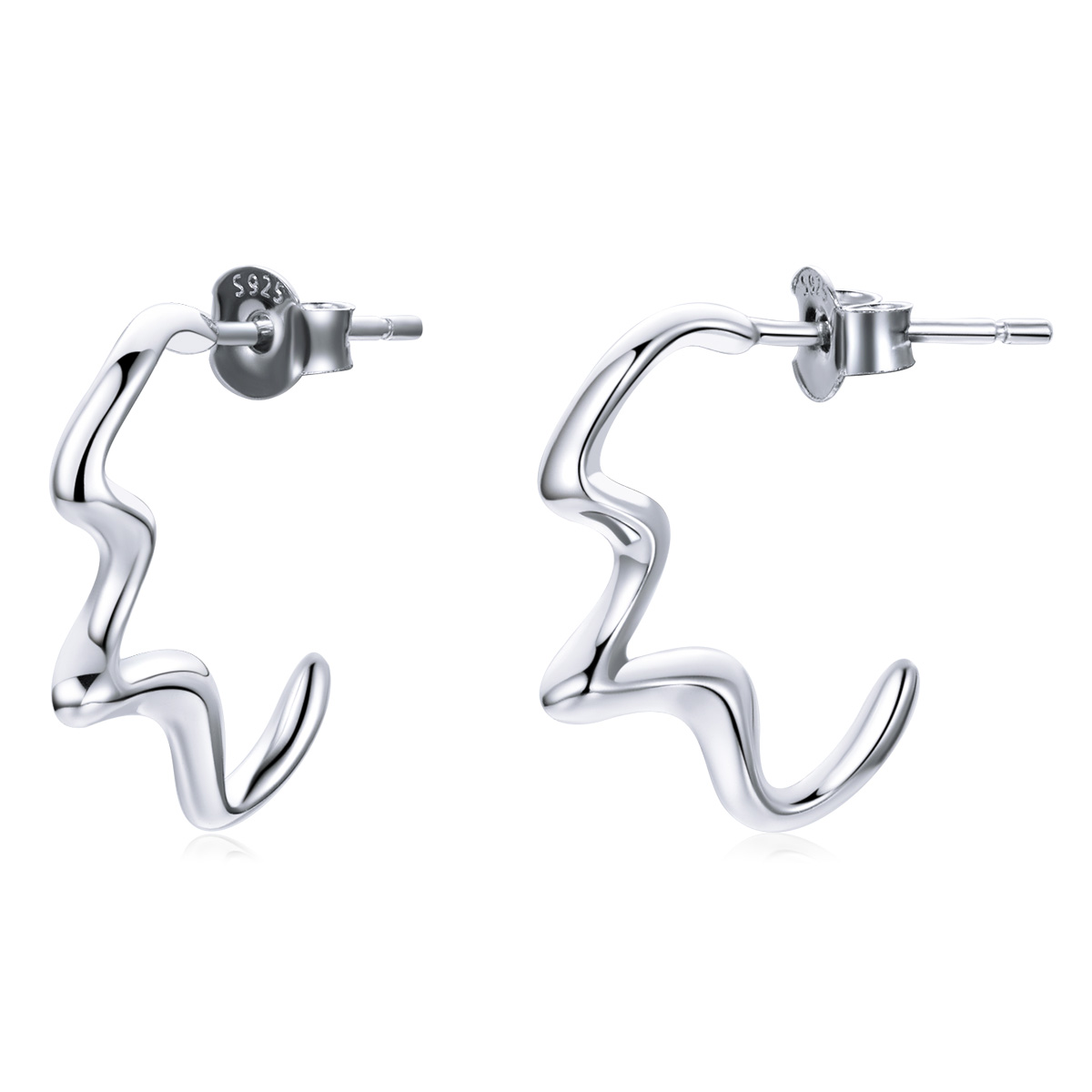 boucles d'oreilles à clous style pandora avec vagues estivales sce1196