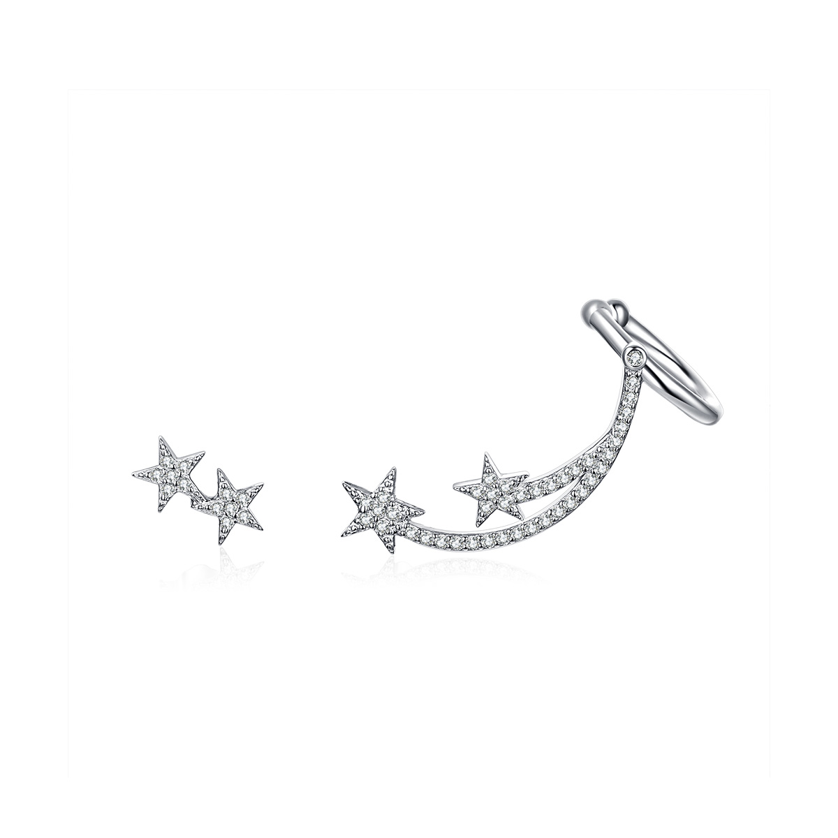 style pandora série star boucles d'oreilles à clous météorites bse087