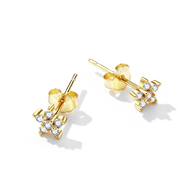 (image pour) Boucles d'oreilles à mini fleur style Pandora - BSE598-B - Afficher 2