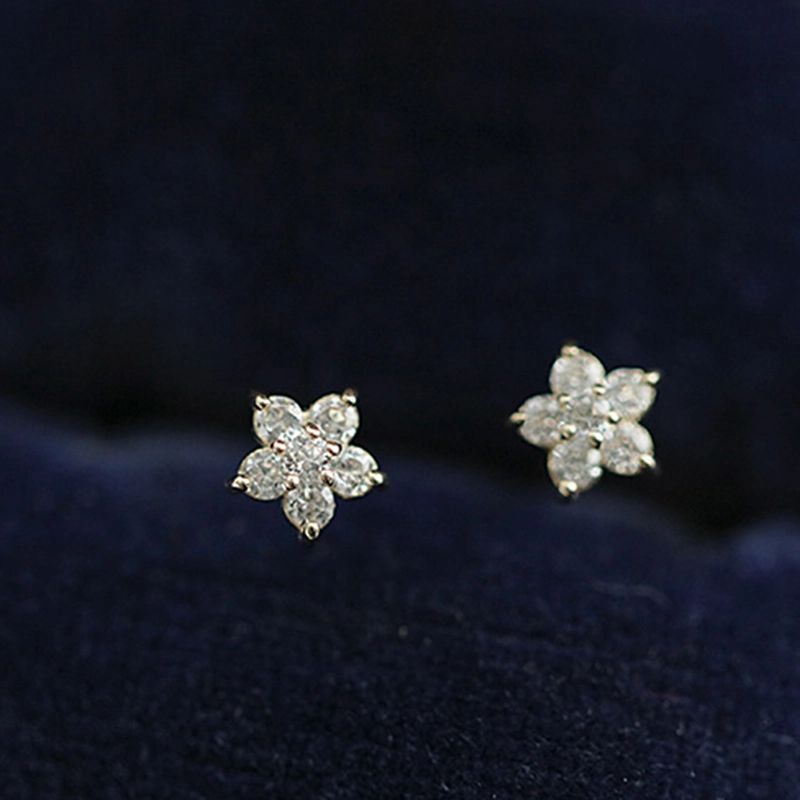 (image pour) Boucles d'oreilles à mini fleur style Pandora - BSE598-B - Afficher 4