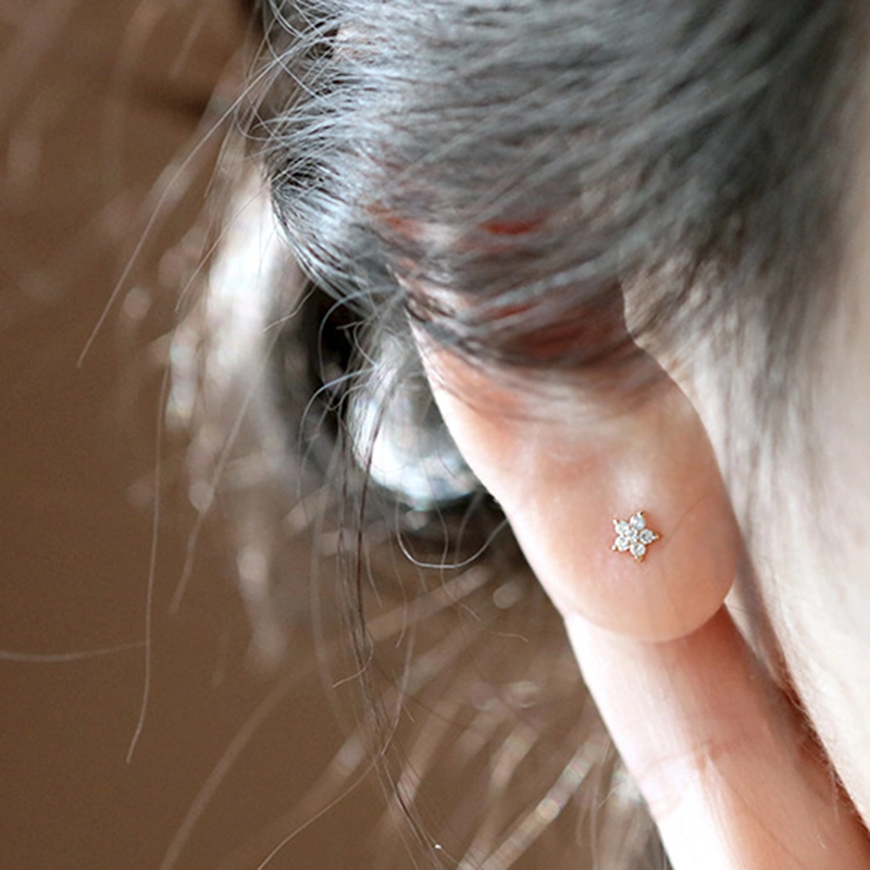 (image pour) Boucles d'oreilles à mini fleur style Pandora - BSE598-B - Afficher 5