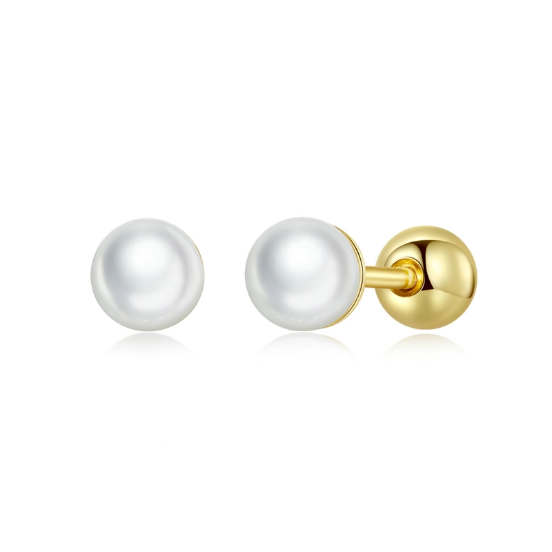 (image pour) Boucles d'oreilles clous de style Pandora avec perles - BSE630-BS