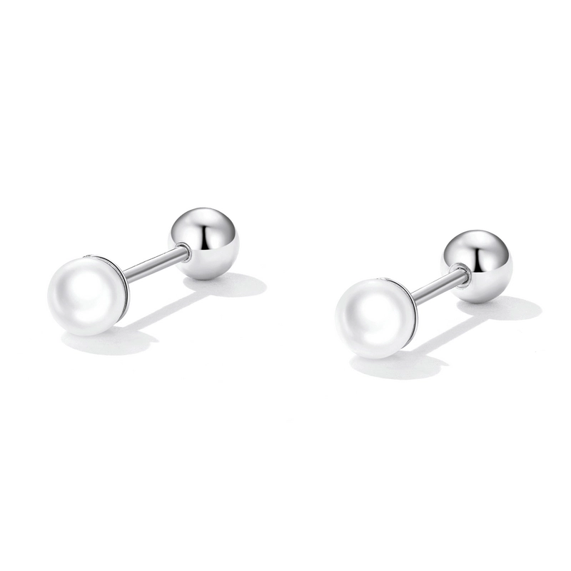 (image pour) Boucles d'oreilles clous de style Pandora en perle - BSE630-AL - Afficher 2