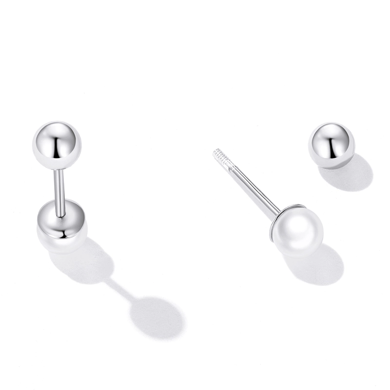 (image pour) Boucles d'oreilles clous de style Pandora en perle - BSE630-AL - Afficher 3