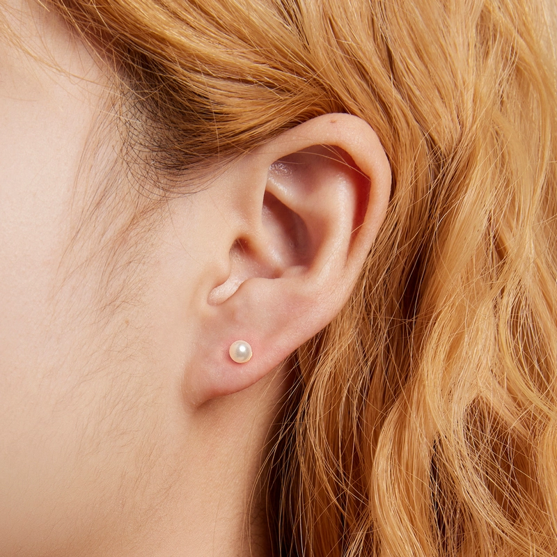 (image pour) Boucles d'oreilles clous style Pandora avec perle - BSE630-BL - Afficher 6