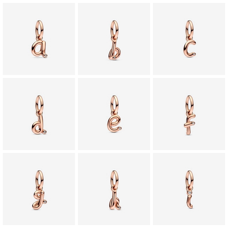 (image pour) Pendentif à breloque PANDORA Lettre A en alphabet script - 782531C01 - Afficher 6