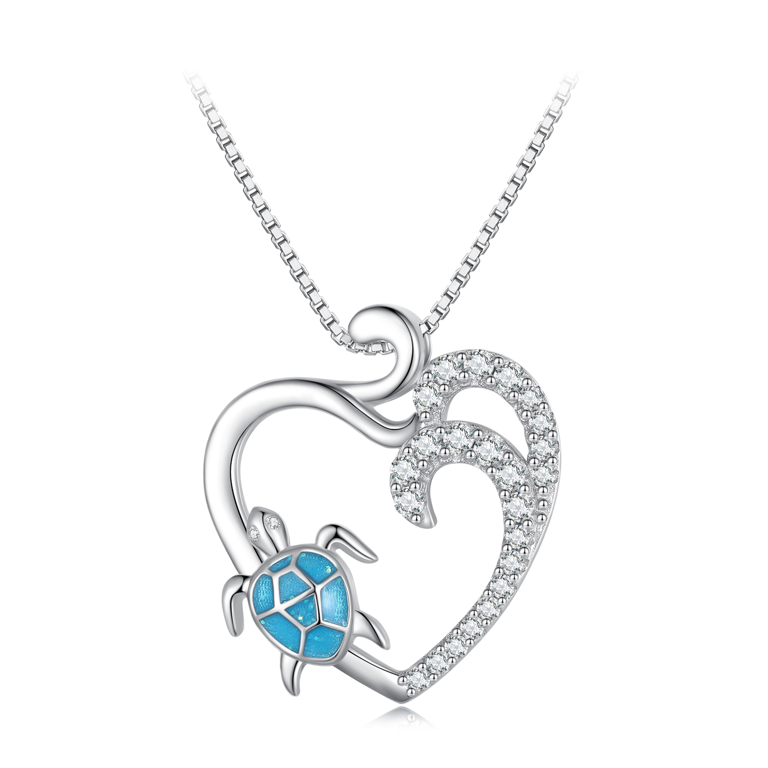 collier de style pandora avec une tortue de mer scn499
