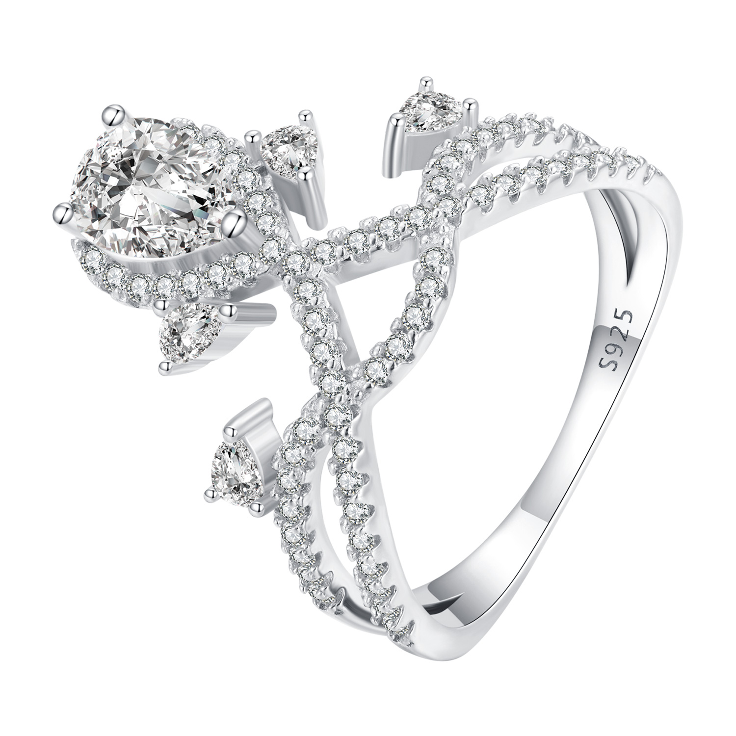 bague en style pandora avec tiare bsr368