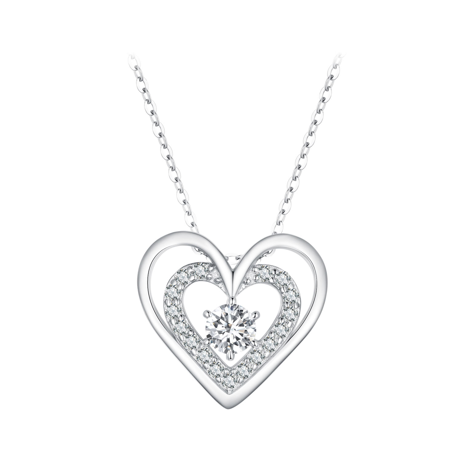 collier en forme de cœur de style pandora bsn342