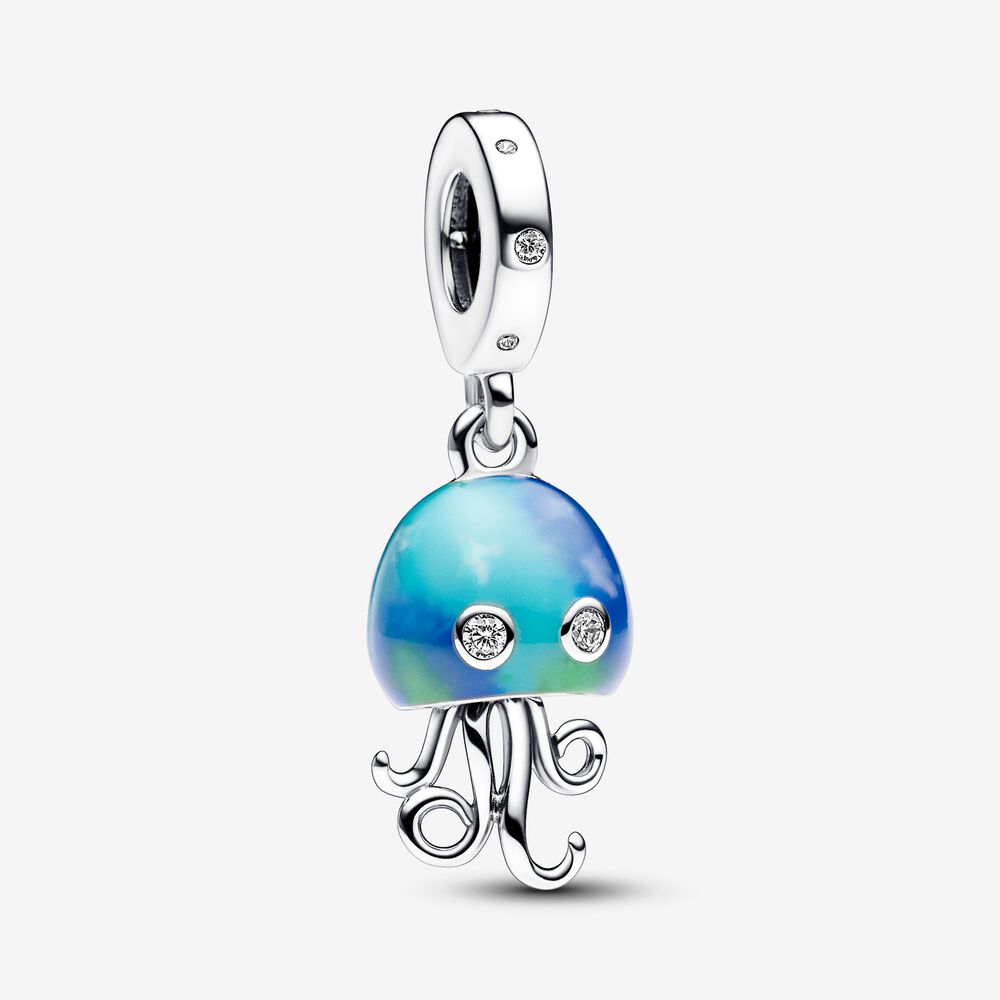 charmante breloque pendante méduse changeante de couleur pandora 792704c01