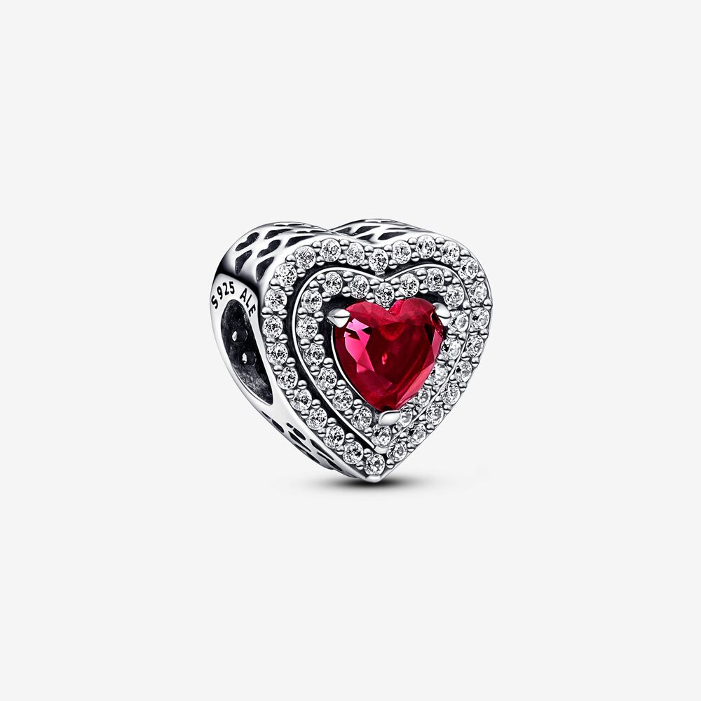 pandora charm cœur étincelant à niveaux 799218c02