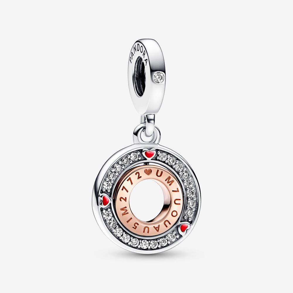 pandora msg rotation en argent sterling et plaqué or rose 14 carats 782640c01