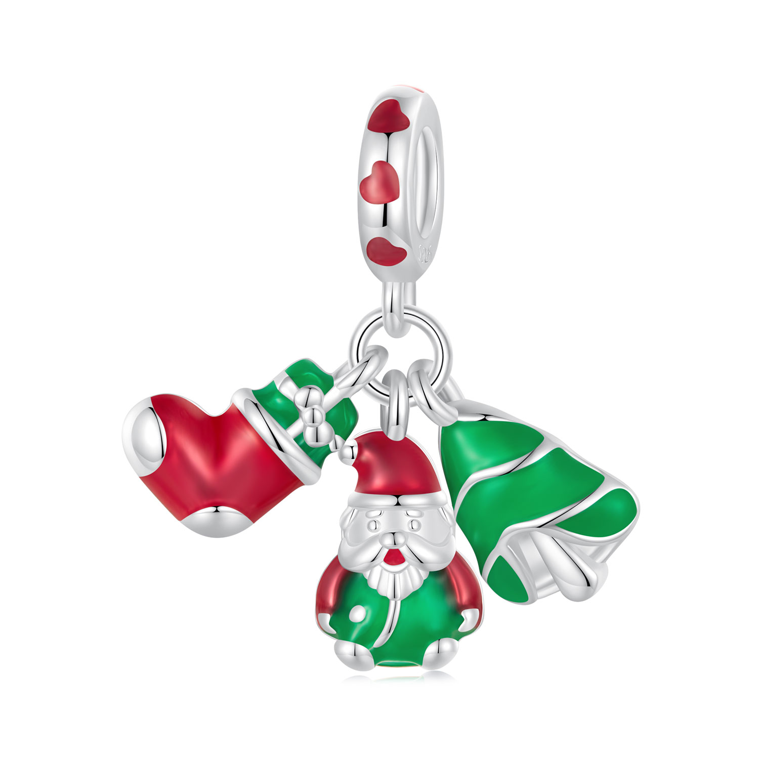 arbre de noël lumineux de style pandora père noël et chaussettes à suspendre scc2647