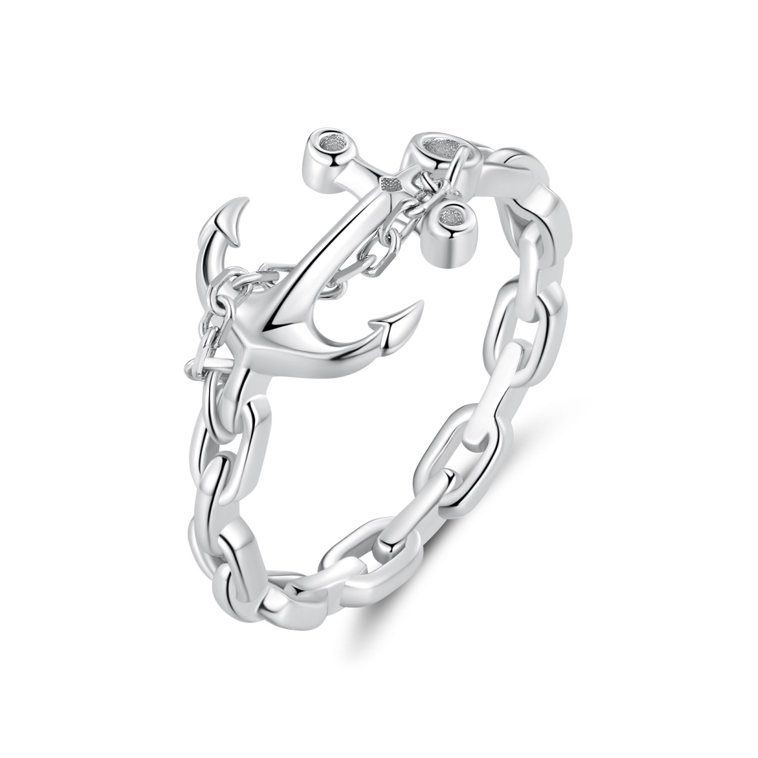 bague de style pandora avec ancre scr949