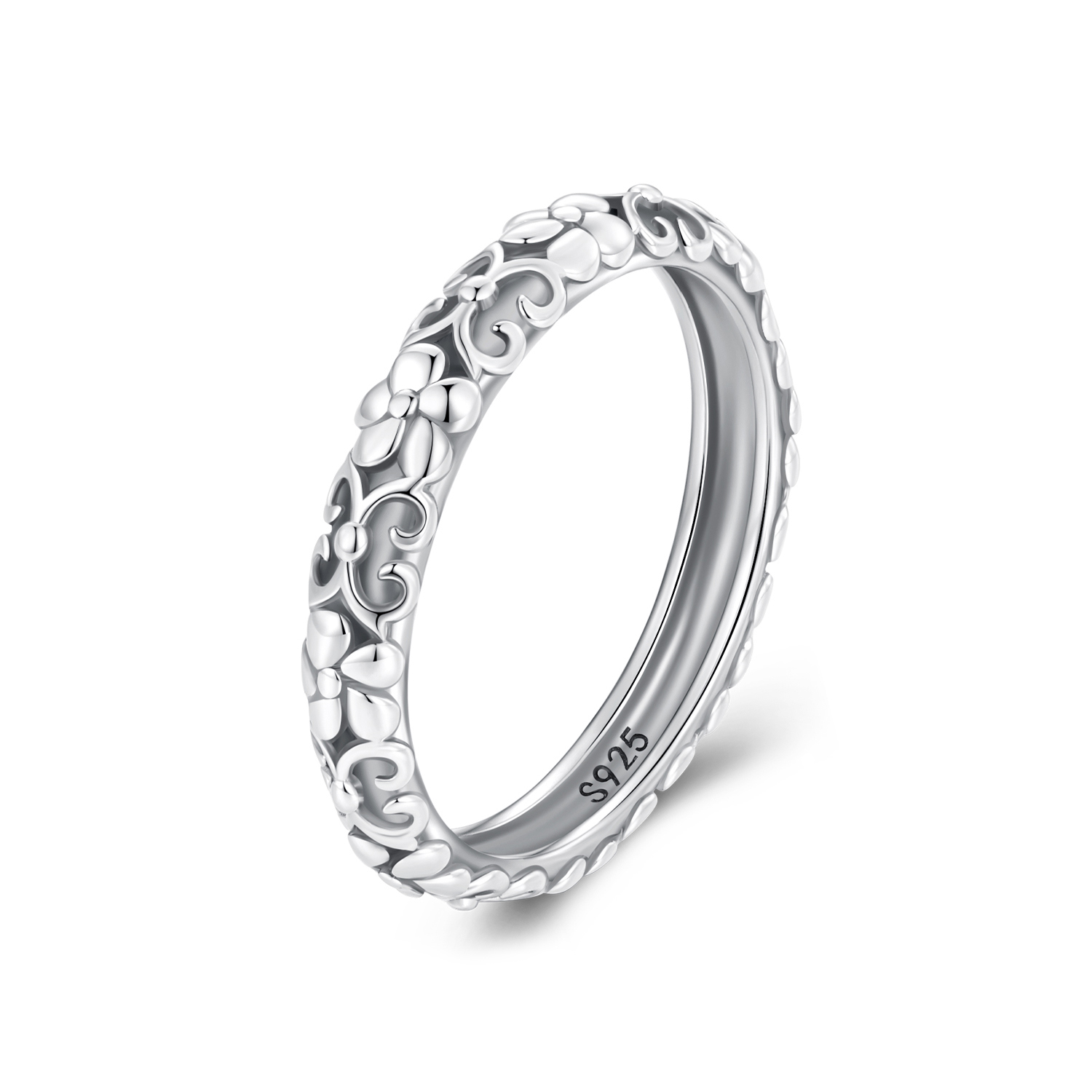 bague de style pandora avec motif rétro scr958
