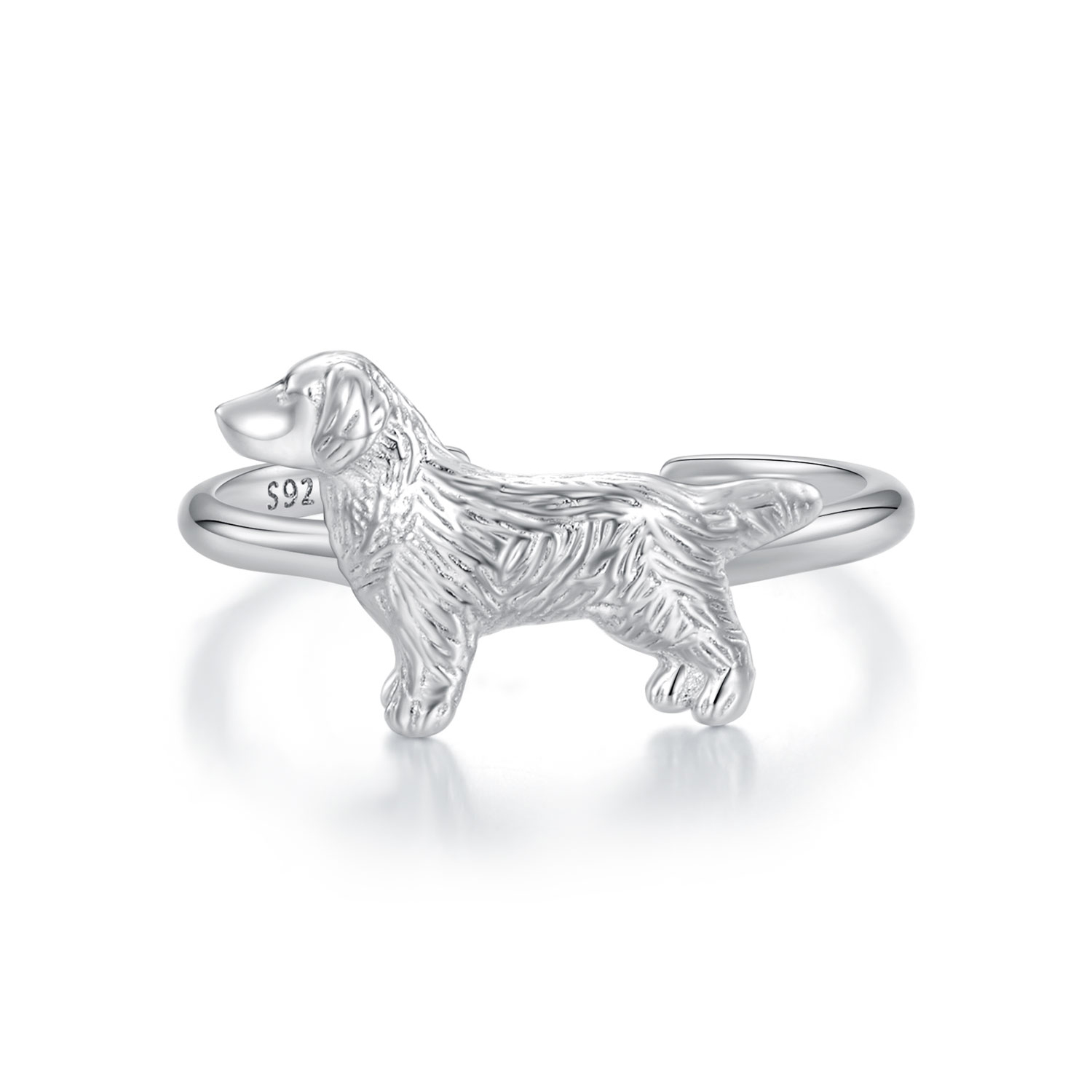 bague de style pandora avec petit retriever doré scr952
