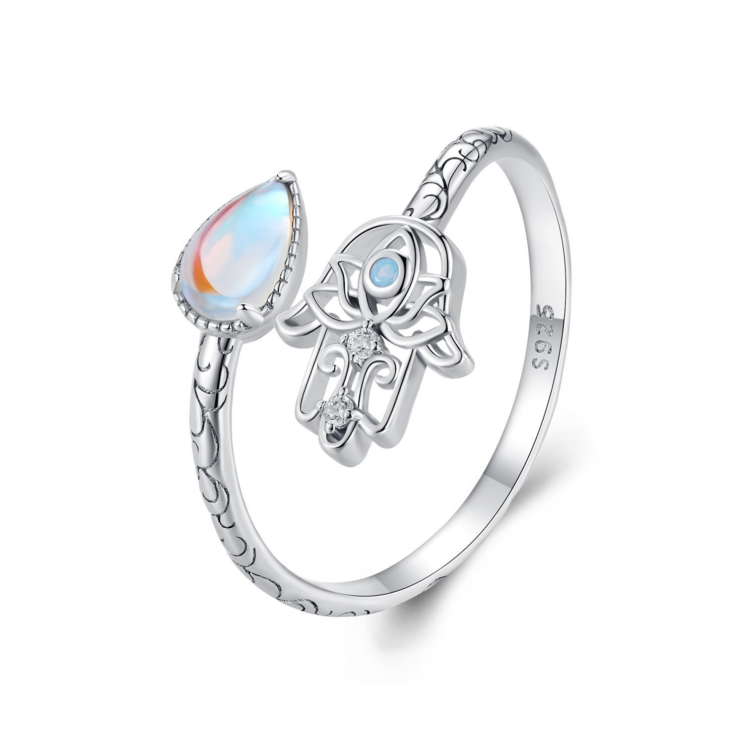 bague de style pandora main chanceuse bsr486 e