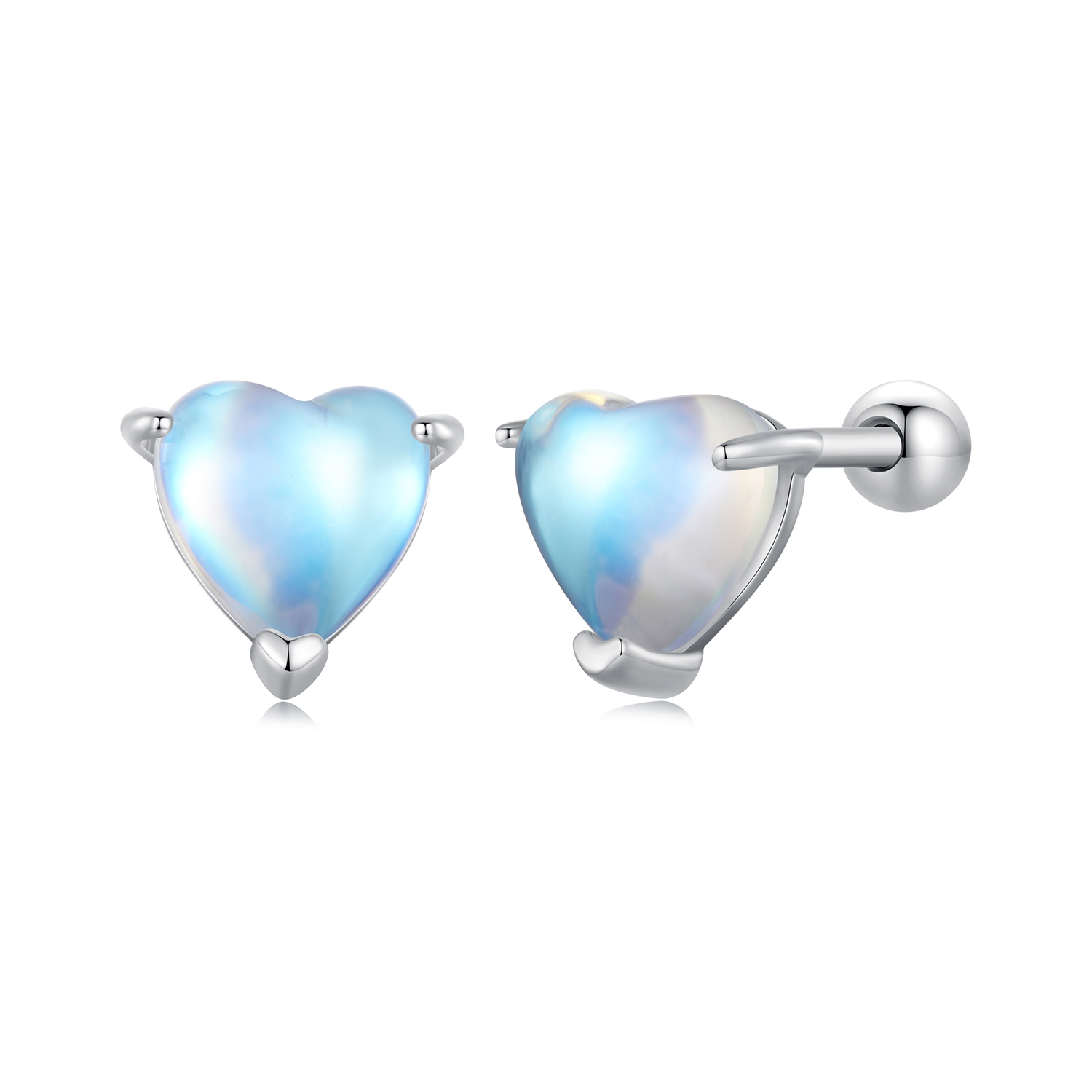 boucles d'oreilles pandora style en pierre de lune sce1629