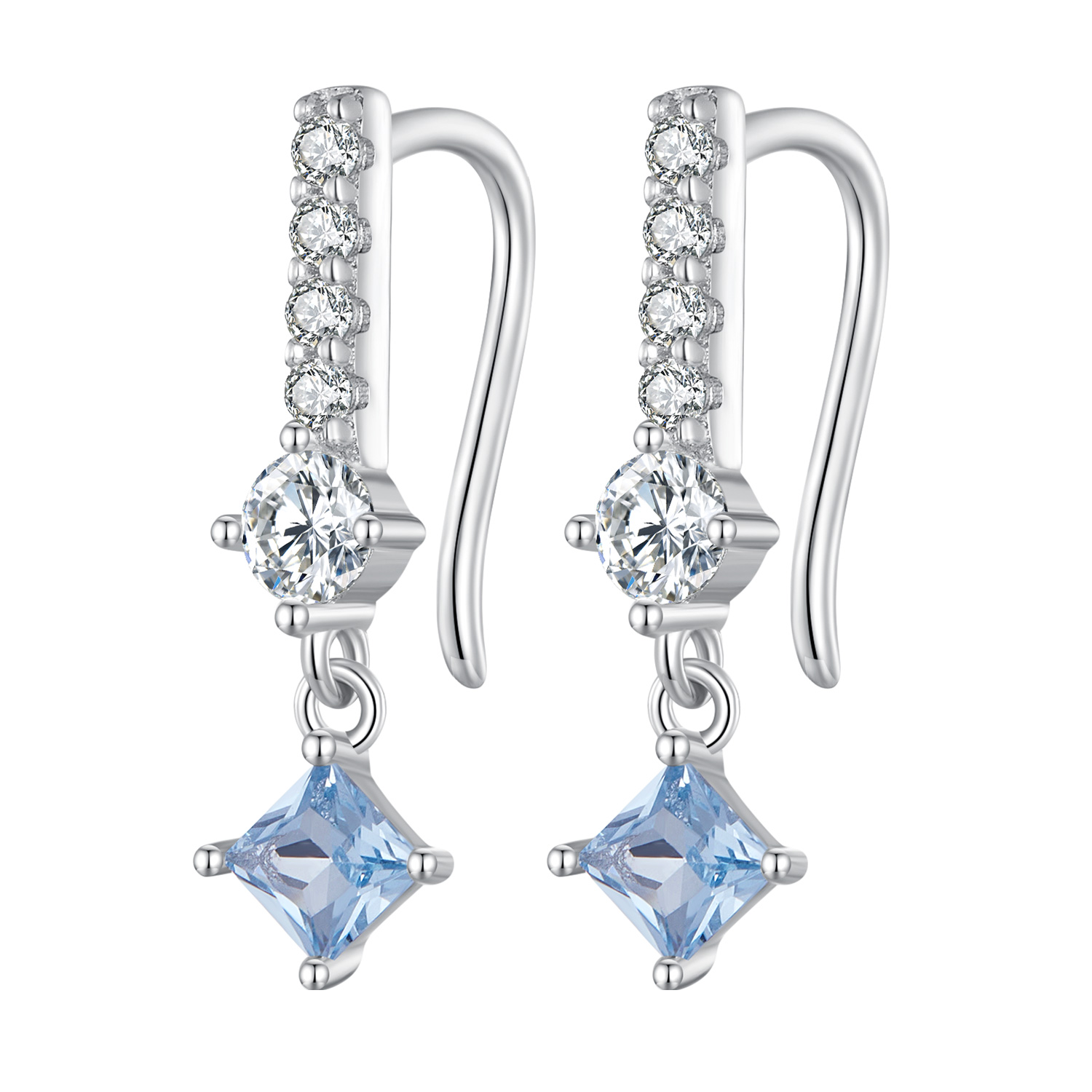 boucles d'oreilles pendantes en pierre de style pandora sce1586