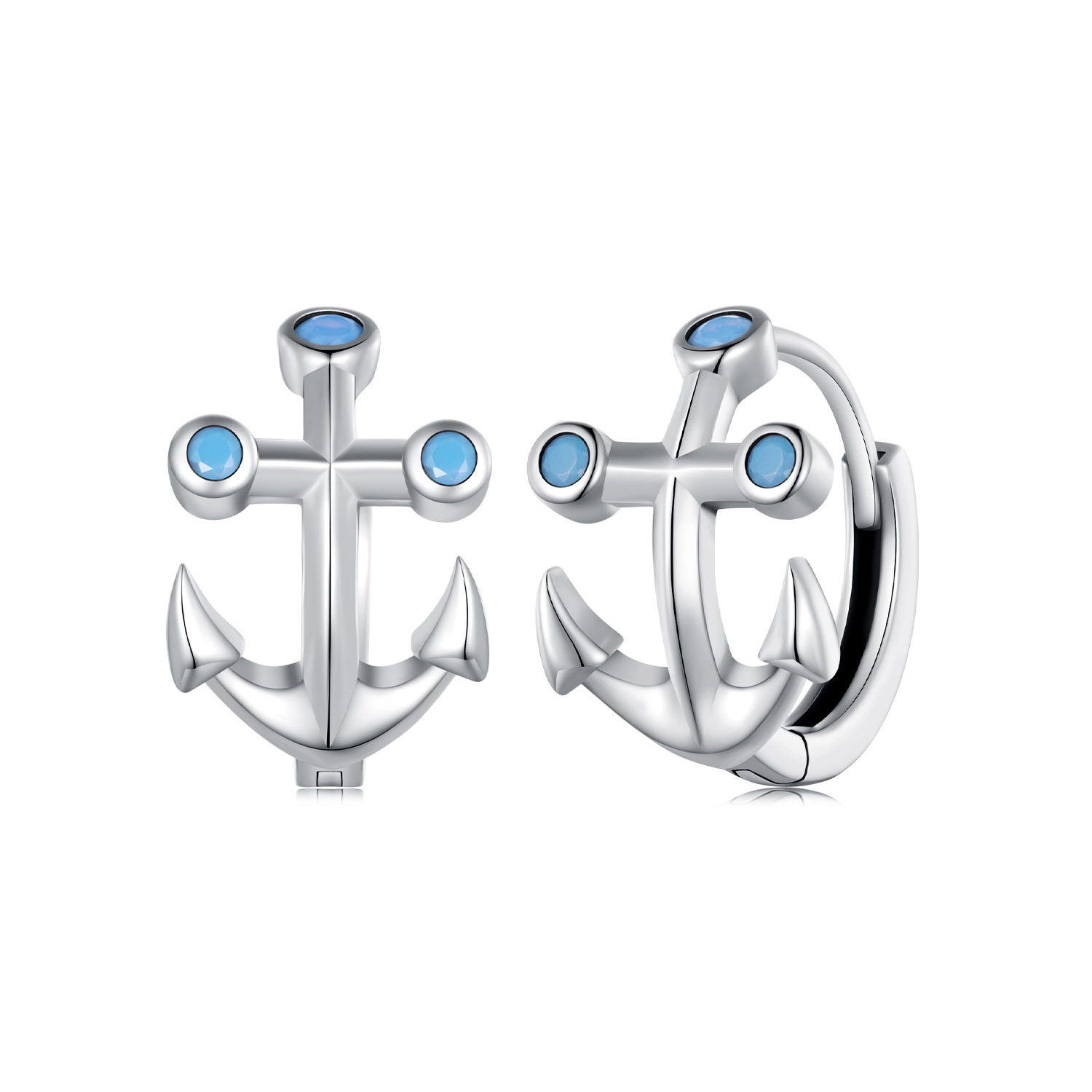 boucles d'oreilles à ancre de style pandora sce1619