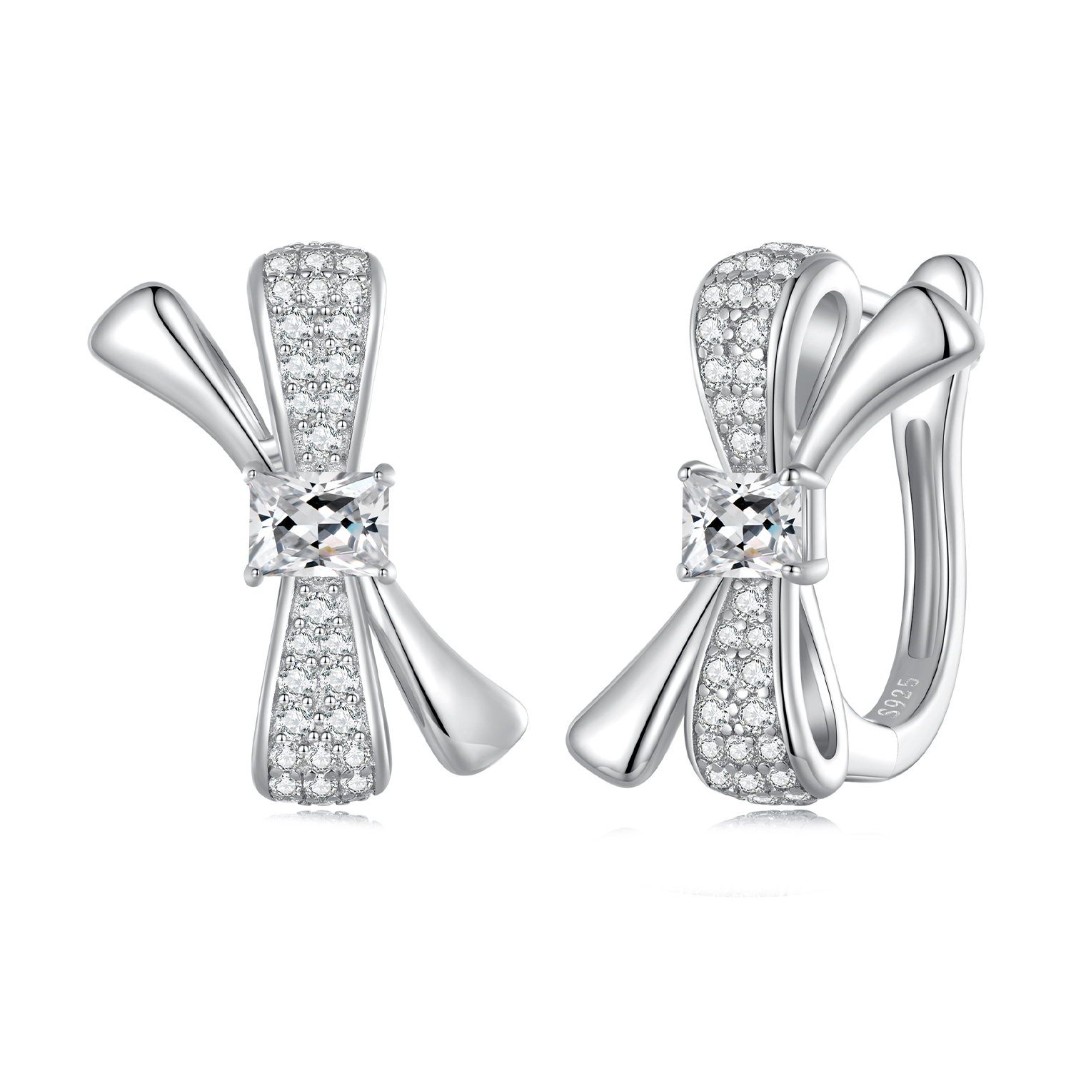 boucles d'oreilles à anneau avec nœud de style pandora bse810