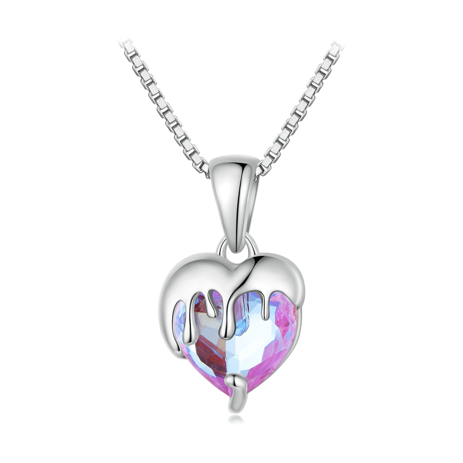 collier style pandora avec cœur qui fond bsn322