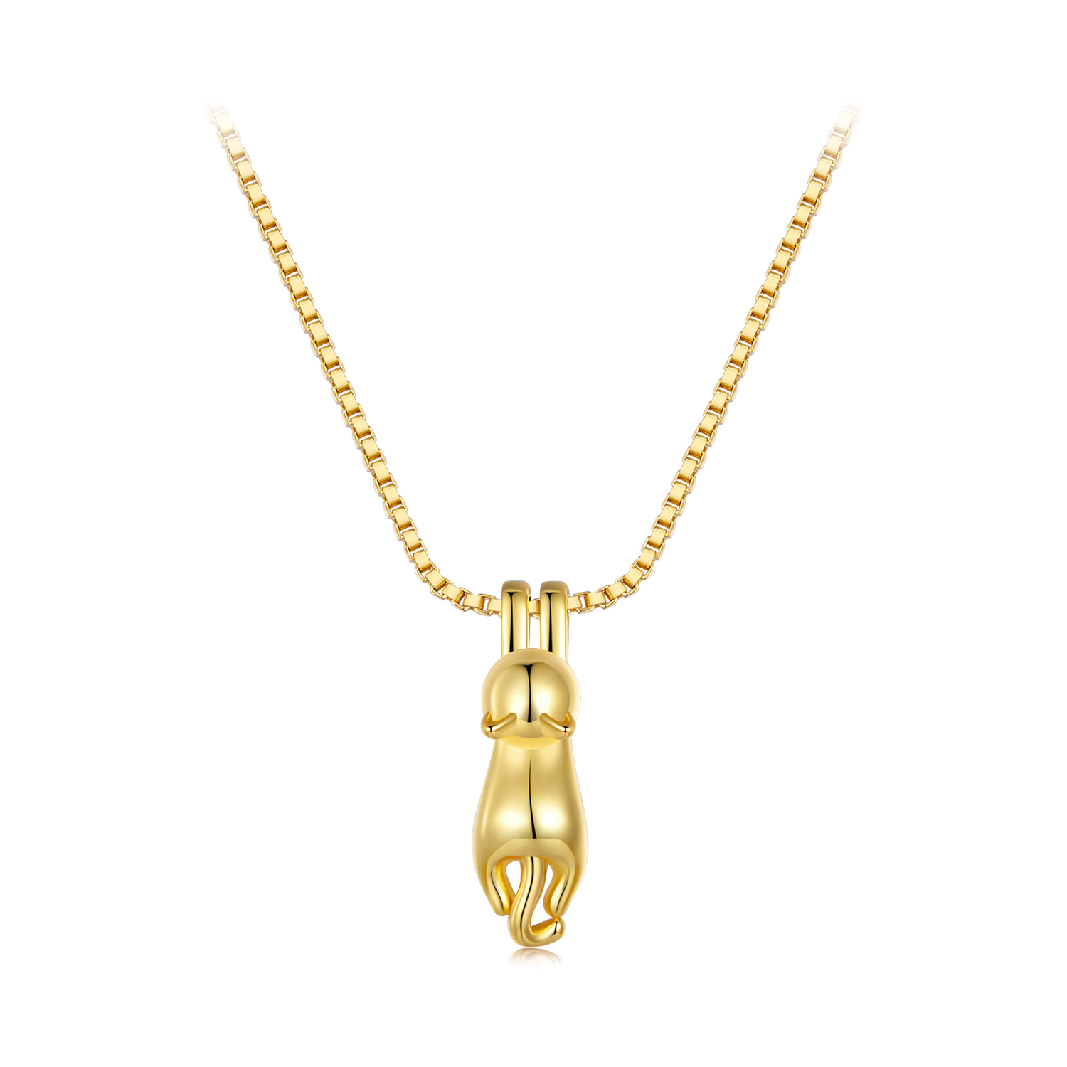 collier style pandora avec un adorable chaton doré scn032 b