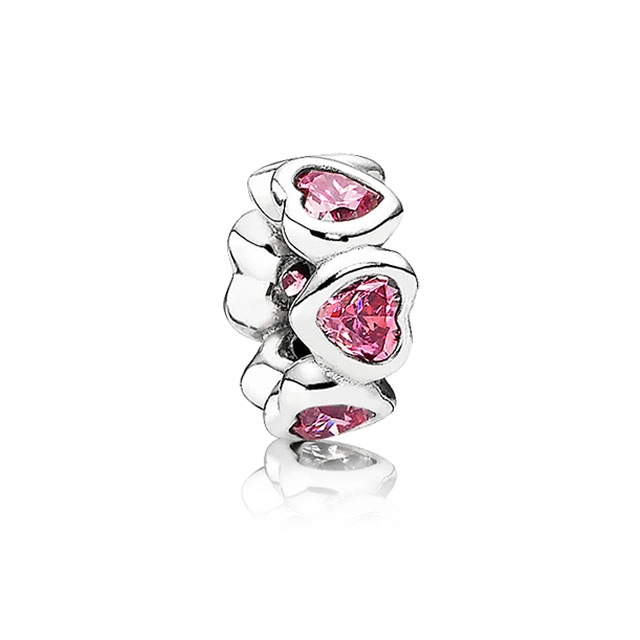 (image pour) PANDORA - CœURS éTINCELANTS ROSES - 791252CZS