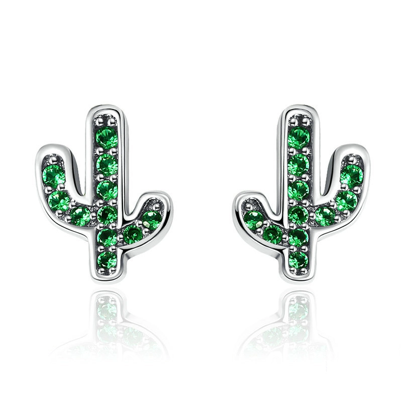 (image pour) Clous d'Oreilles Style PANDORA Cactus frais - SCE097